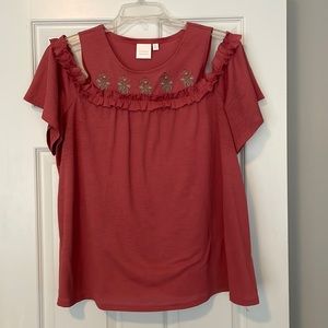 Lauren Conrad cold shoulder top